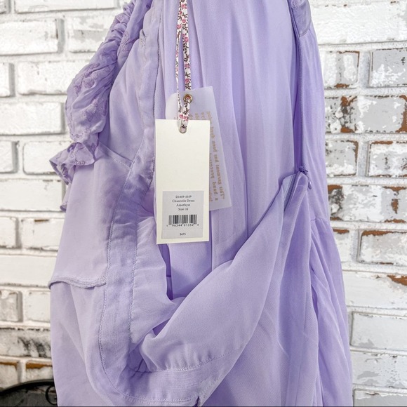 LoveShackFancy Chantelle Amethyst Floral Embroidered Romantic Maxi Dress 12 - Picture 13 of 15